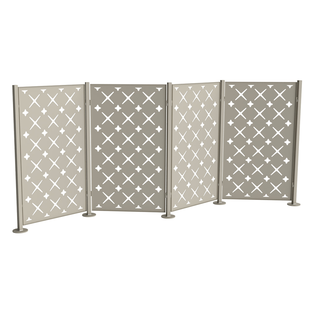 Four Panel Freestanding Trex Privacy Screen