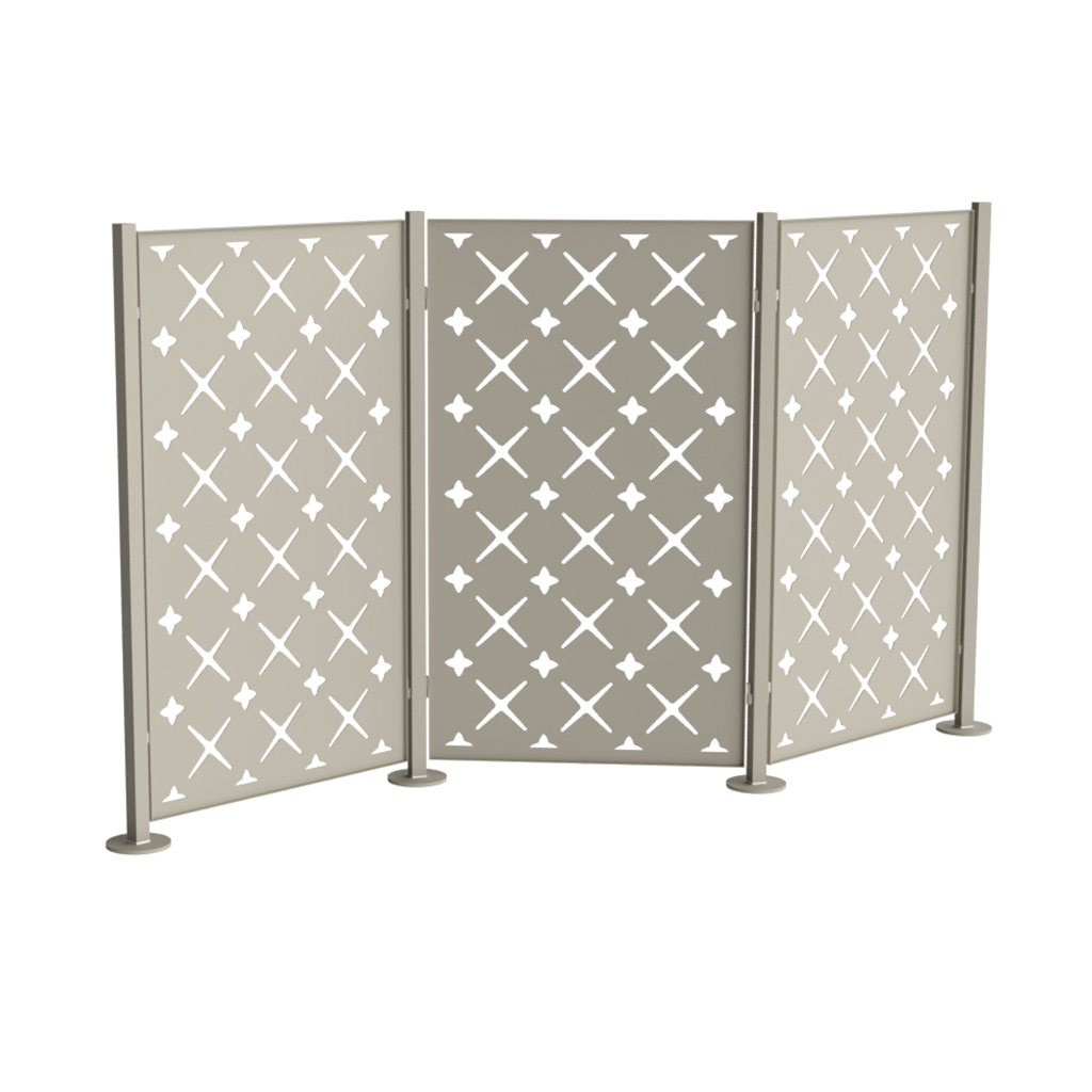 Three Panel Freestanding Trex Privacy Screen